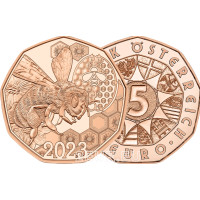 Autriche pièce de 5 euros 2023 - La danse frétillante - Abeilles