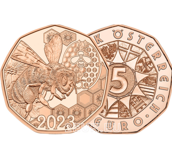 Autriche pièce de 5 euros 2023 - La danse frétillante - Abeilles