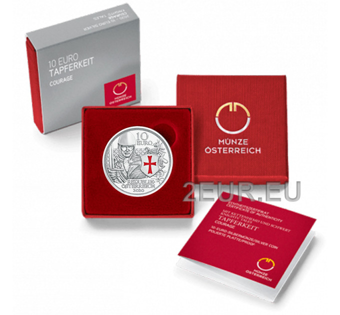Autriche 10 euros Pièce d'argent BE 2020 - COURAGE