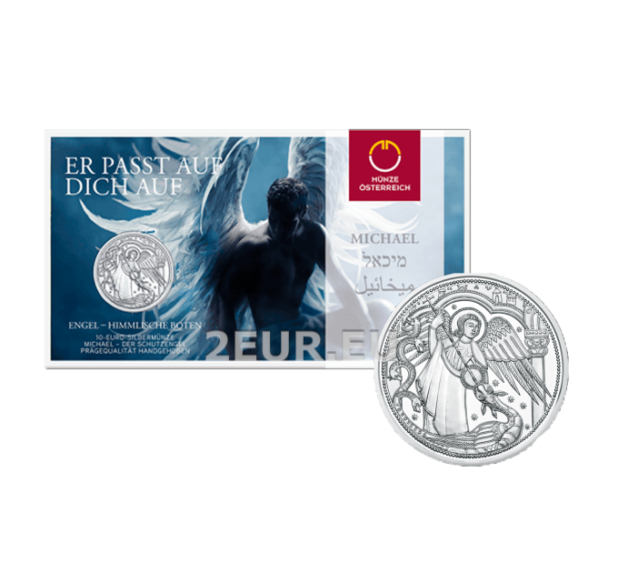 Autriche 10 euros Pièce d'argent 2017 - Michael - l'ange protecteur