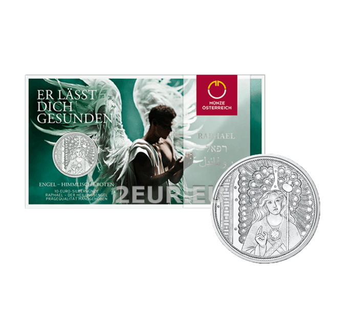 Autriche 10 euros Pièce d'argent 2018 - Raphael - L'ange guérisseur