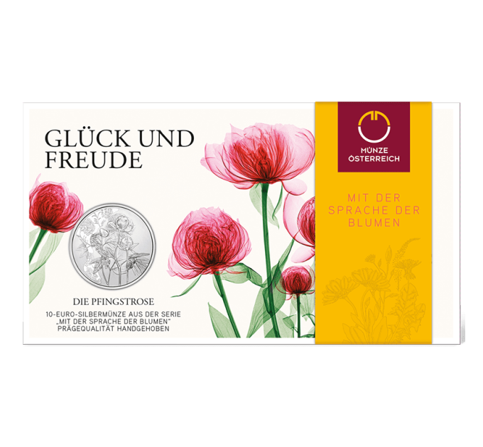  Autriche 10 euro  Pièce d'argent 2024 - Pivoine