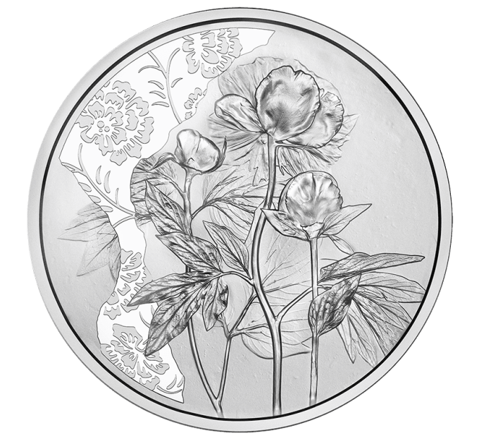  Autriche 10 euro  Pièce d'argent 2024 - Pivoine