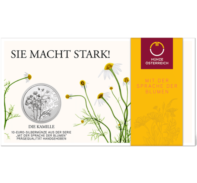  Autriche 10 euro  Pièce d'argent 2023 - CAMOMILLE