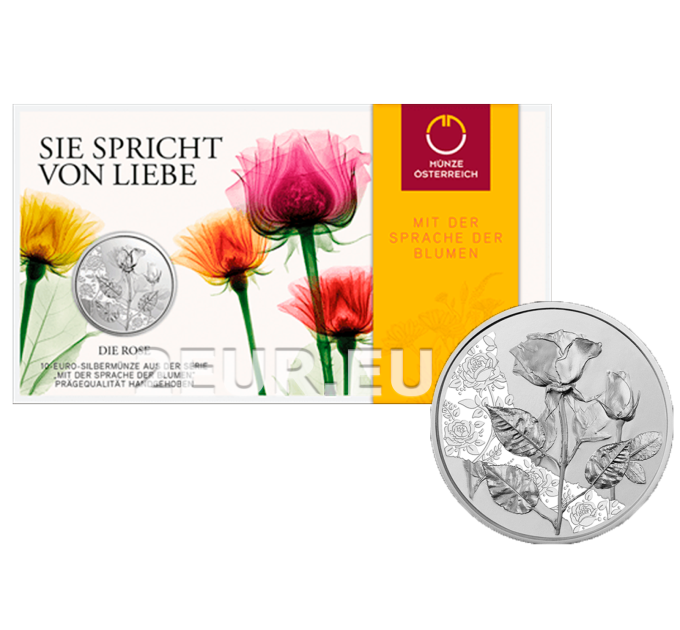  Autriche 10 euro  Pièce d'argent 2021 - LA ROSE