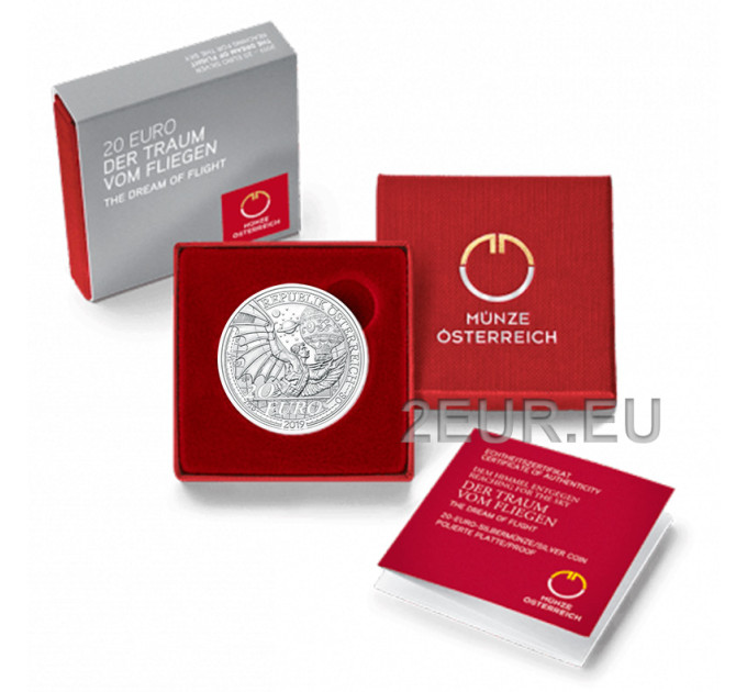 Autriche 20 euro Pièce d'argent 2019 - Le rêve de voler