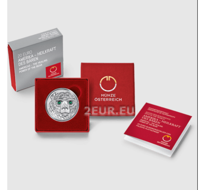Autriche 20 euros Pièce d'argent 2023 – Eyes of the World - Amérique - Le pouvoir de guérison de l'ours