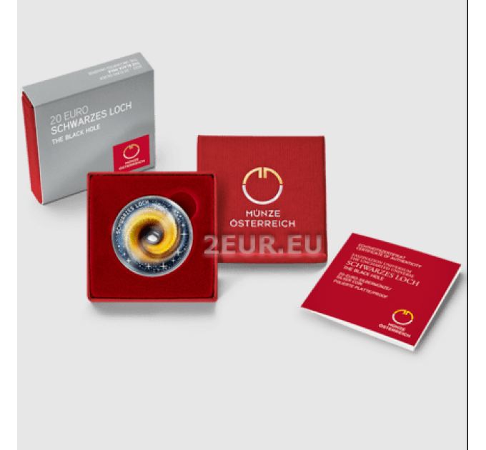 Autriche 20 euros  Pièce d'argent 2022 – L'univers inexploré – Trou noir