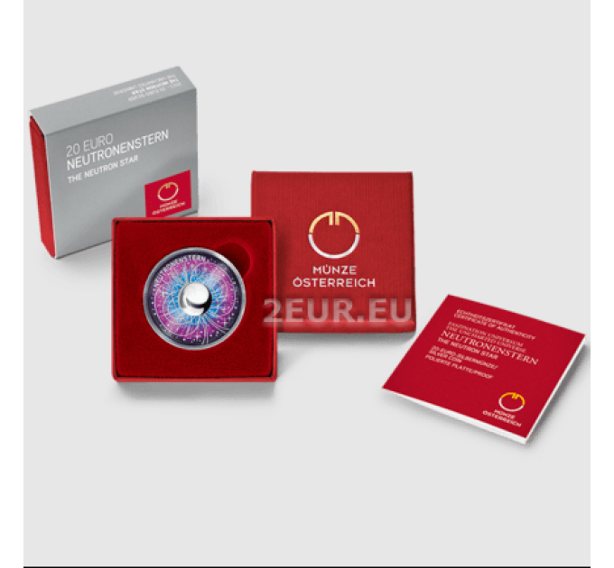 Autriche 20 euros Pièce d'argent 2023 – L'univers inexploré – L'étoile à neutrons