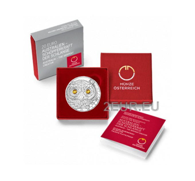 Autriche 20 euros Pièce d'argent 2021 – Eyes of the World - Europe - La sagesse du hibou