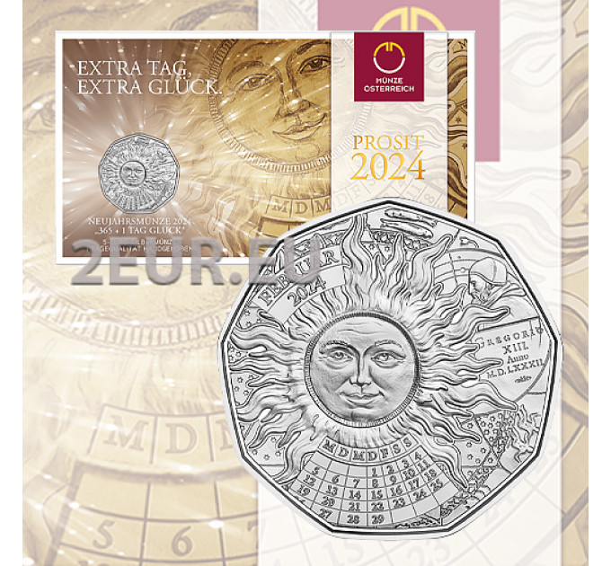 Autriche 5 euros Pièce d'argent 2024 - 365 + 1 JOUR DE BONHEUR