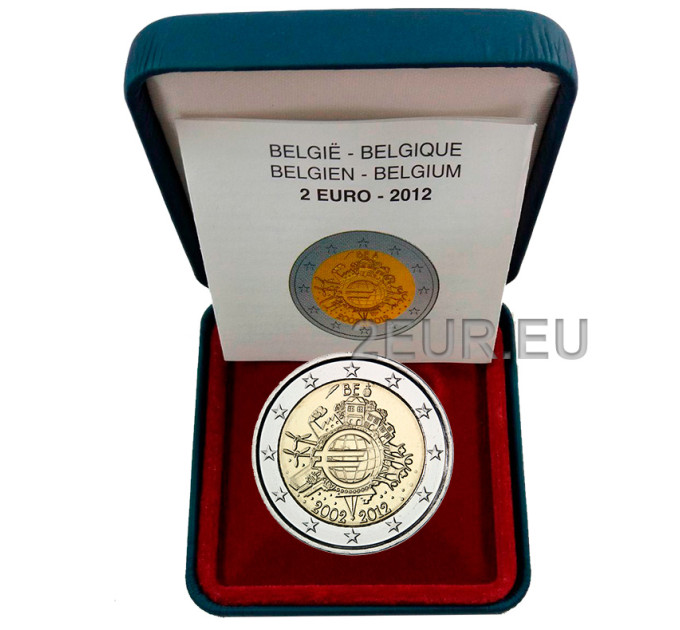 Belgique 2 euros proof 2012 - 10 ans d'euro 
