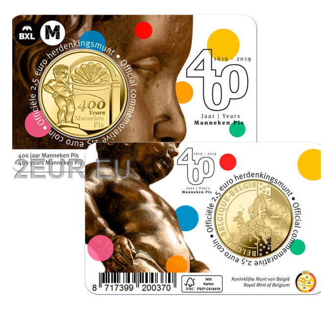 Belgique 2,5 euros BU 2019 - 400 ans manneken pis - NL