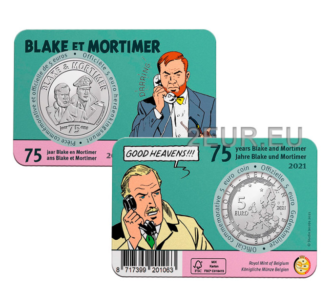 Belgique 5 euro BU 2021 - 75 ans de Blake et Mortimer