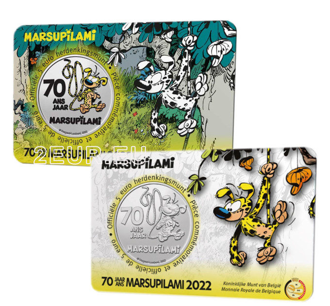 Belgique 5 euros BU 2022 - 70 ans du Marsupilami - Couleur
