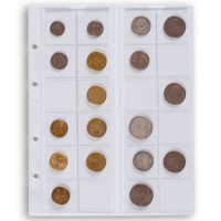FEUILLE DE MONNAIE - OPTIMA (LEUCHTTURM) - 24 PIÈCES jusqu'à 34 mm Ø, transparent