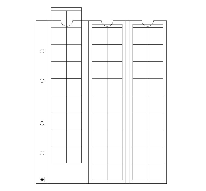 FEUILLE DE MONNAIE - OPTIMA (LEUCHTTURM) - 54 PIÈCES jusqu'à 20 mm Ø, transparent