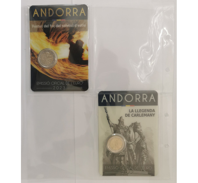 FEUILLE POUR PIECES DE 2 EUROS - ANDORRE ET SAINT-MARIN