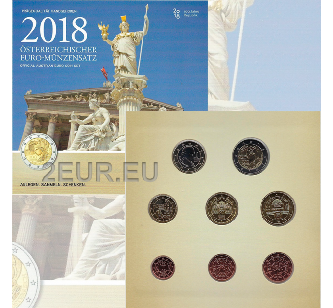Autriche Série euro BU 2018 - 100e anniversaire de la République d'Autriche