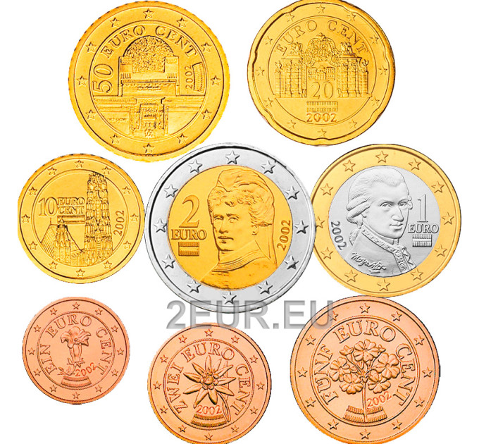 Autriche Série euro UNC 2002 