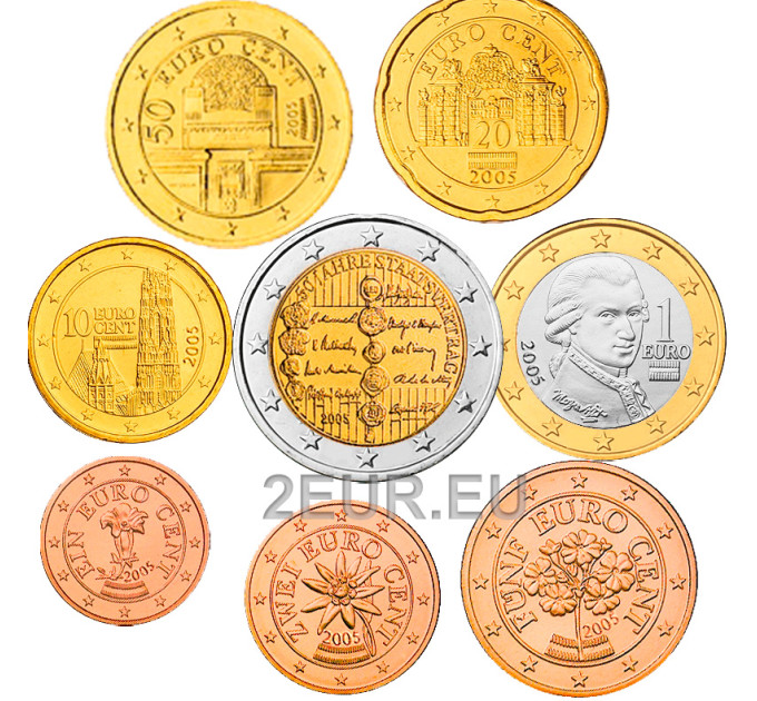 Autriche Série euro UNC 2005 