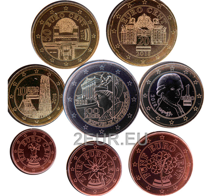Autriche Série euro UNC 2018