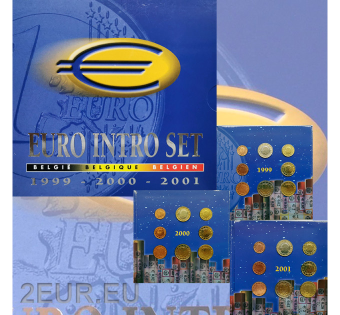Belgique série euro  BU 1999 -2000 - 2001 - Euro Intro