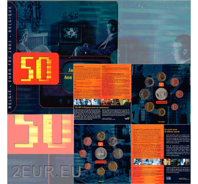 Belgium coffret Euro BU 2003 - 50 ans de télévision belge