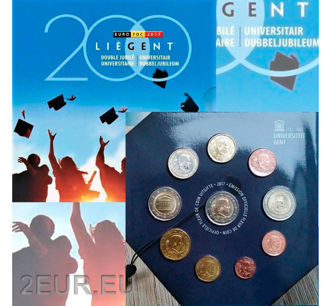 Belgium coffret euro BU 2017 - 200 ans Universités de Gand et de Liège