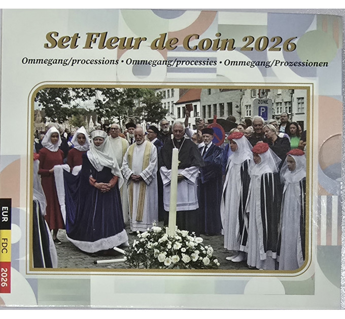 Belgium coffret euro BU 2026 - folklore belge - Ommegang/processions