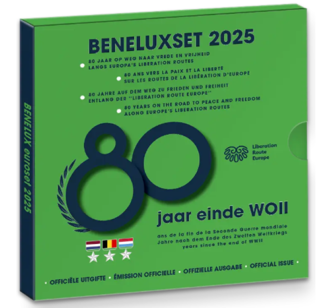 BENELUX coffret euro BU 2025 - 80 ans sur le chemin de la paix et de la liberté sur le chemin de la libération de l'Europe
