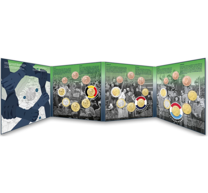 BENELUX coffret euro BU 2025 - 80 ans sur le chemin de la paix et de la liberté sur le chemin de la libération de l'Europe
