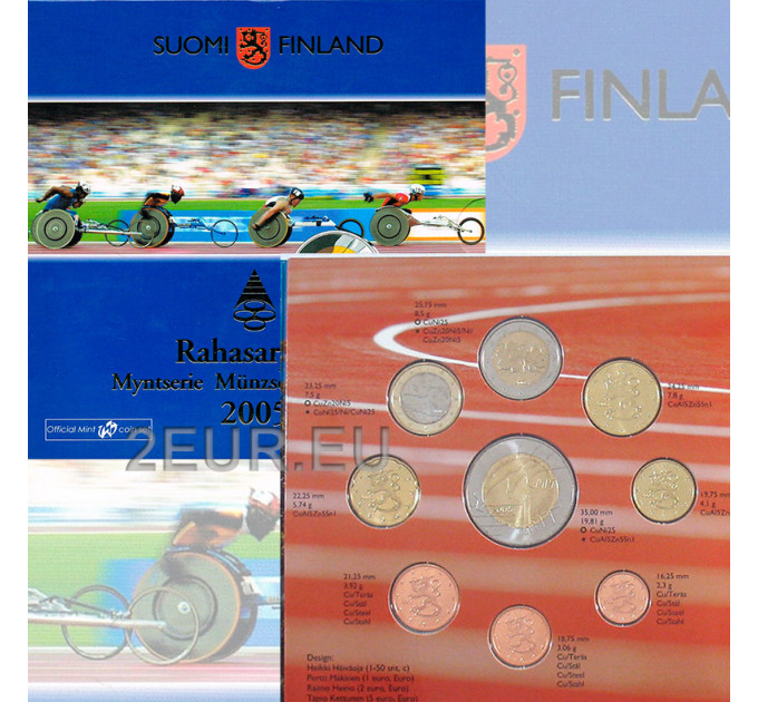 Finlande coffret euro BU 2005 - 10. Championnat du monde d'athlétisme avec Jeux paralympiques