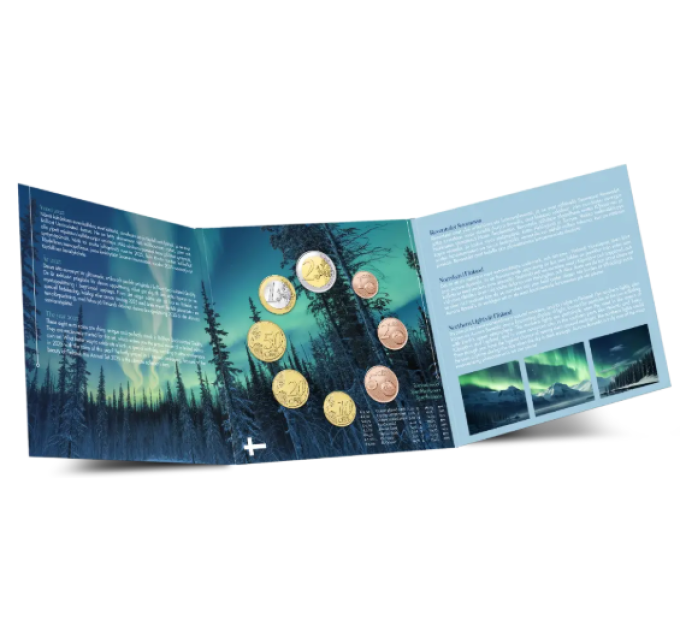 Finlande coffret euro BU 2025 - Aurores boréales en Finlande