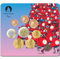 France BU Série 2024 - Ensemble de pièces en euros - Mascotte Paralympique France BU Série 2024 - Ensemble de pièces en euros - Mascotte Paralympique