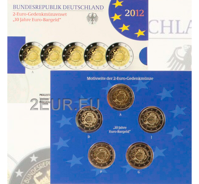 Allemagne 2 euros BE 2012 - 10 ans d'euro cash