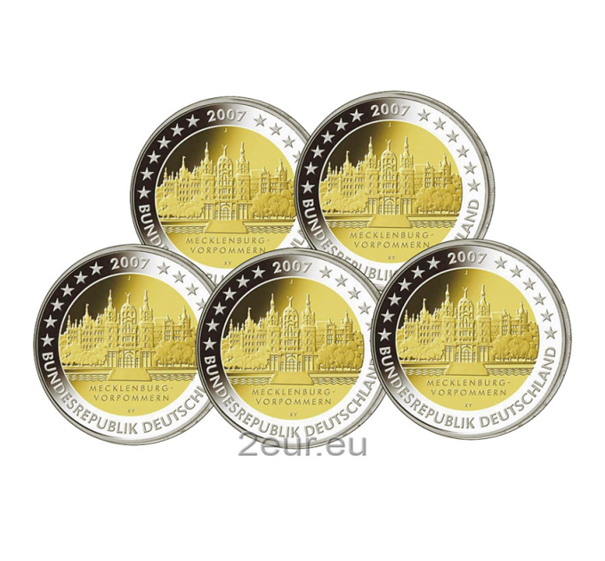 Allemagne 2 euros UNC 2007 - Château de Schwerin - ADFGJ