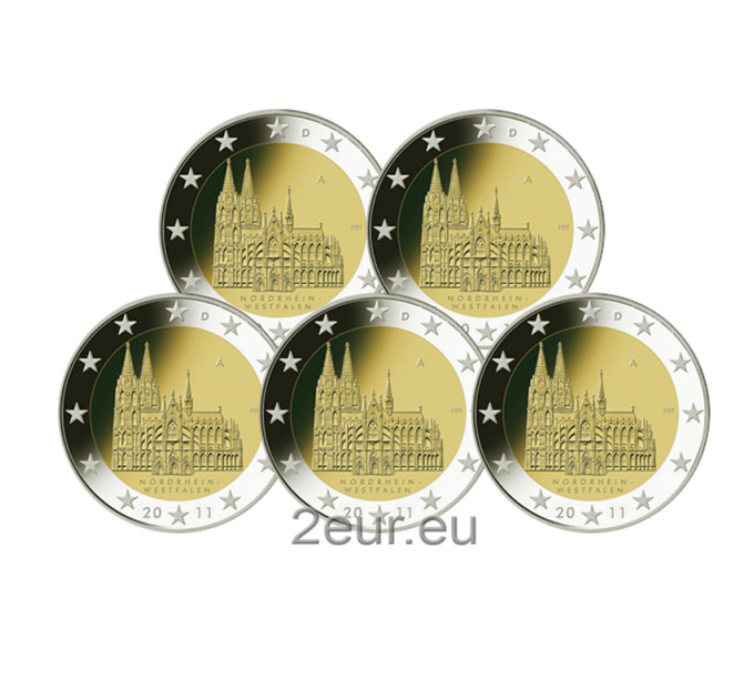 Allemagne 2 euros UNC 2011 - Rhénanie du Nord Westphalie - Cathédrale de Cologne - ADFGJ