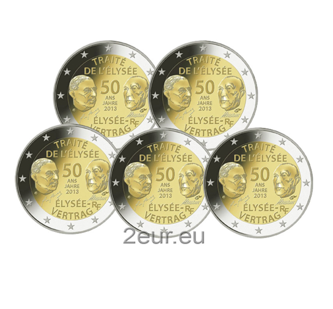 Allemagne 2 euros UNC 2013 - 50 ans du traité de l'Elysée - ADFGJ