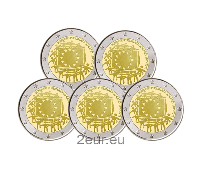 Allemagne 2 euros UNC 2015 - 30e anniversaire du drapeau européen - ADFGJ