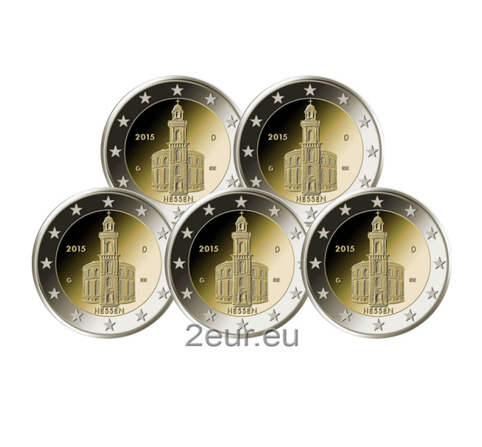 Allemagne 2 euros UNC 2015 - Hesse - Église Saint-Paul de Francfort - ADFGJ