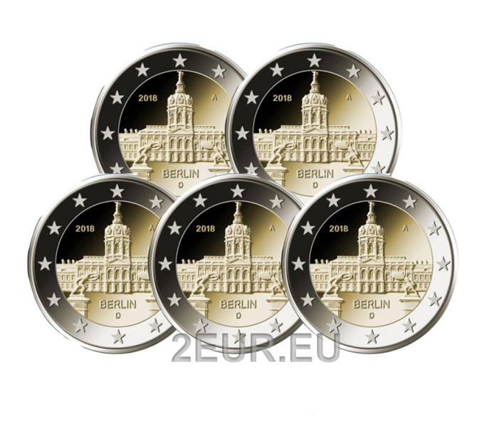 Allemagne 2 euros UNC 2018 - Berlin - Château de Charlottenbourg - ADFGJ