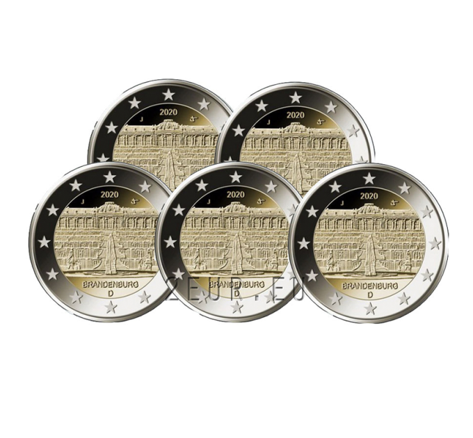 Allemagne 2 euros UNC 2020 - Brandebourg - Palais de Sanssouci - ADFGJ