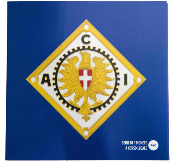 Italie Coffret euro BU + Pièce de 5 euros en argent 2025 - 120e anniversaire de l'Automobile Club