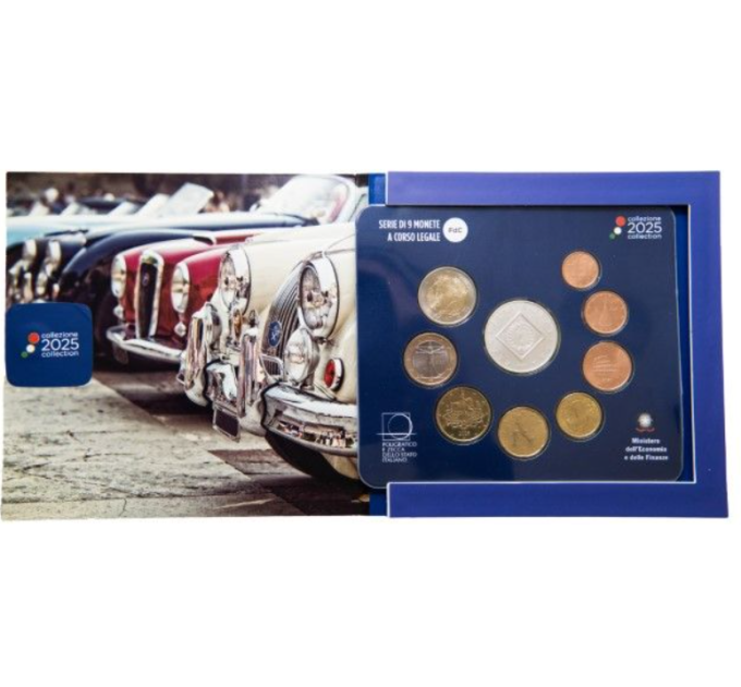 Italie Coffret euro BU + Pièce de 5 euros en argent 2025 - 120e anniversaire de l'Automobile Club