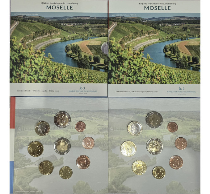 Luxembourg coffret euro BU 2025 - Ville de Moselle - 2 Euro Schuman + 25e du trône d'Henri
