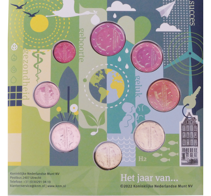 Pays-Bas Coffret euro BU 2022 - Éléments - Terre