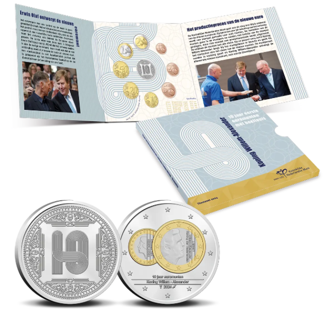 Pays-Bas Coffret euro BU 2024 - 10 ans de pièces en euros avec le roi Willem-Alexander