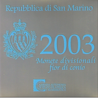 Saint Marin Coffret Euro BU + Pièce de 5 euros en argent 2003