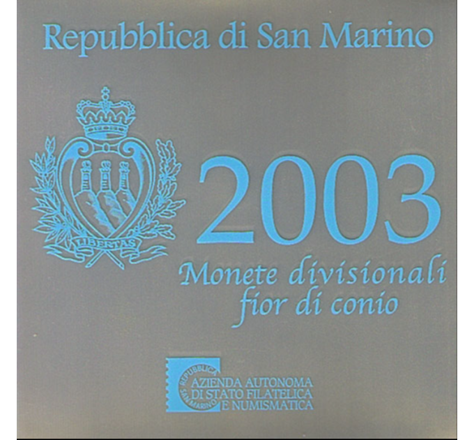 Saint Marin Coffret Euro BU + Pièce de 5 euros en argent 2003